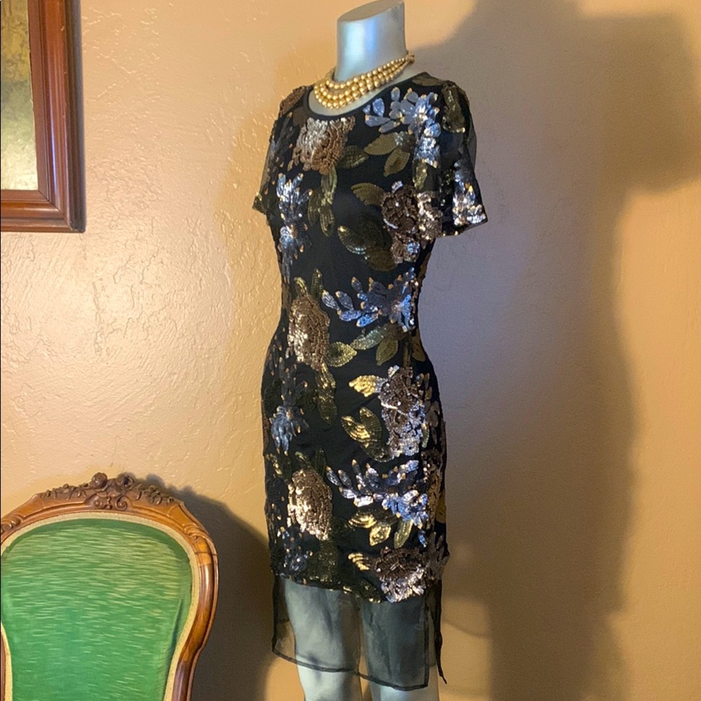 NWT J.O.A Los Angeles Flower Embroidered Party Dress. Sz XS